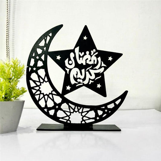 Ramadan Kareem Calligraphy Decorative Moon Shaped Table Stand